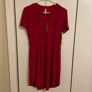 ❗️6 for $20❗️NWT PerSeption Concepts Red Zip Up Dress